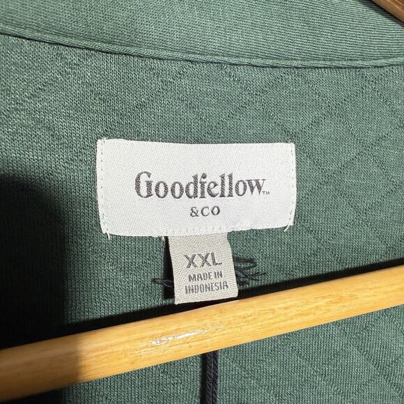 Goodfellow Shirt Men’s XXL Green Quilted Long Sleeve Polished Leaf Button-up - Picture 4 of 7